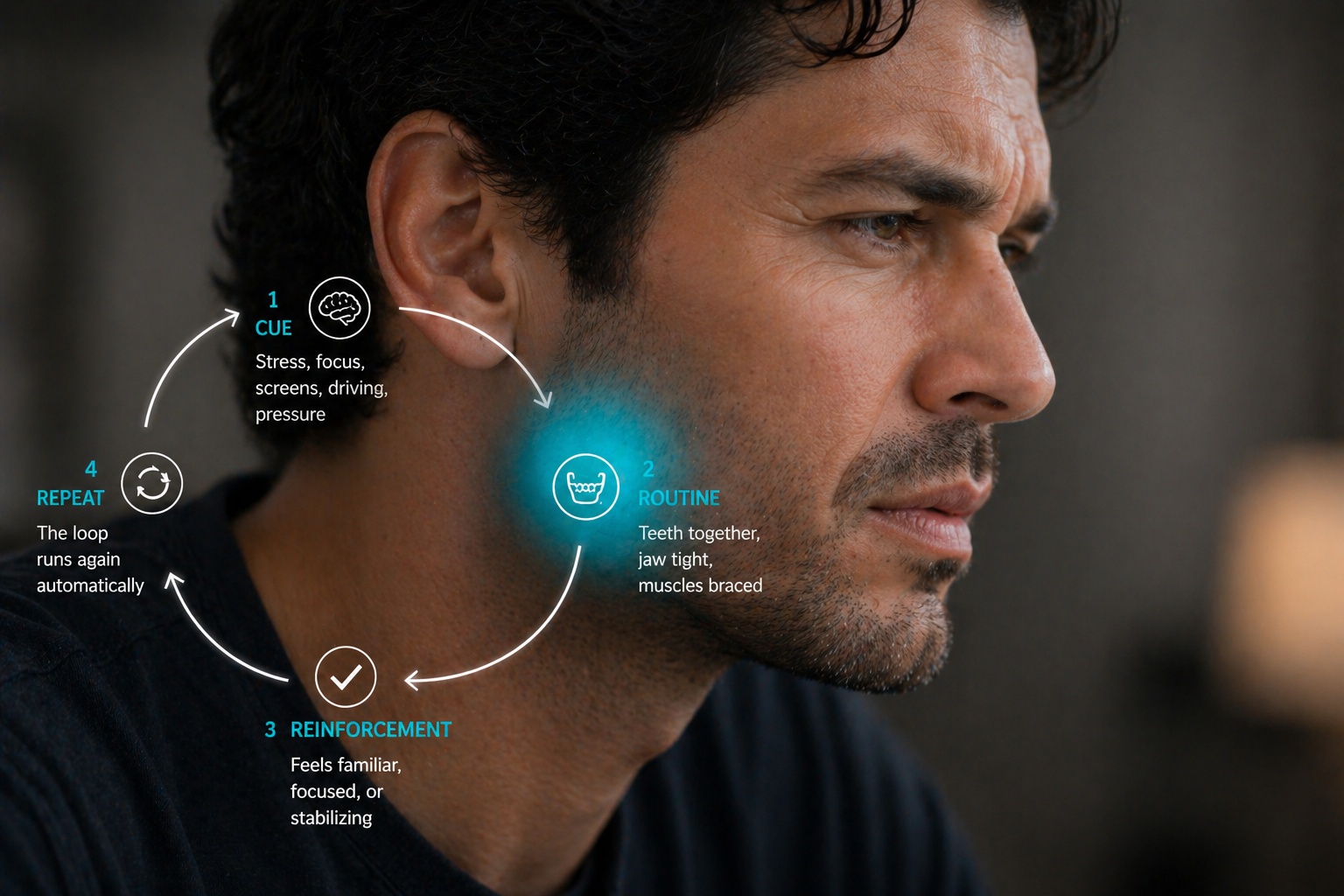 The Jaw Habit Loop: Why You Keep Clenching Even When You Try to Stop